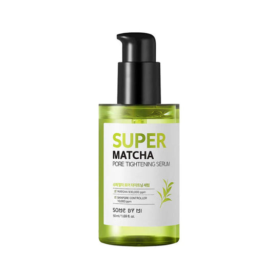 SOME BY MI Super Matcha Pore Tightening Serum in einer eleganten Flasche, ideal für die koreanische Skincare.