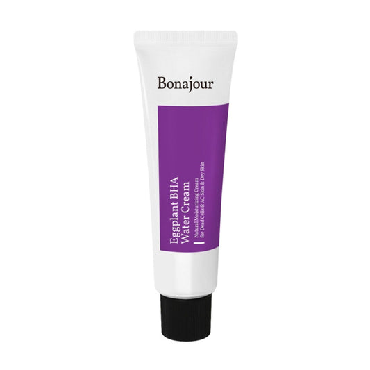 Bonajour Eggplant BHA Water Cream in einem eleganten Tiegel, ideal für Feuchtigkeitspflege bei Mischhaut.