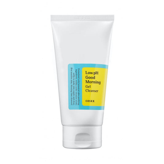 COSRX Low pH Good Morning Gel Cleanser in einer 150 ml Tube für sanfte Gesichtsreinigung.