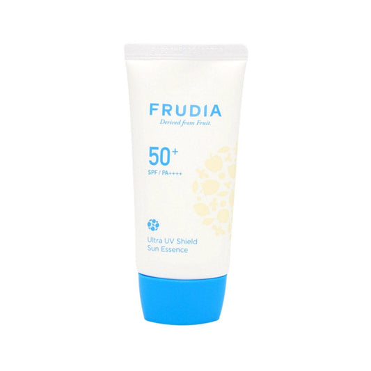 Frudia Ultra UV Shield Sun Essence mit SPF 50, ideal für effektiven UV-Schutz und Hautpflege.