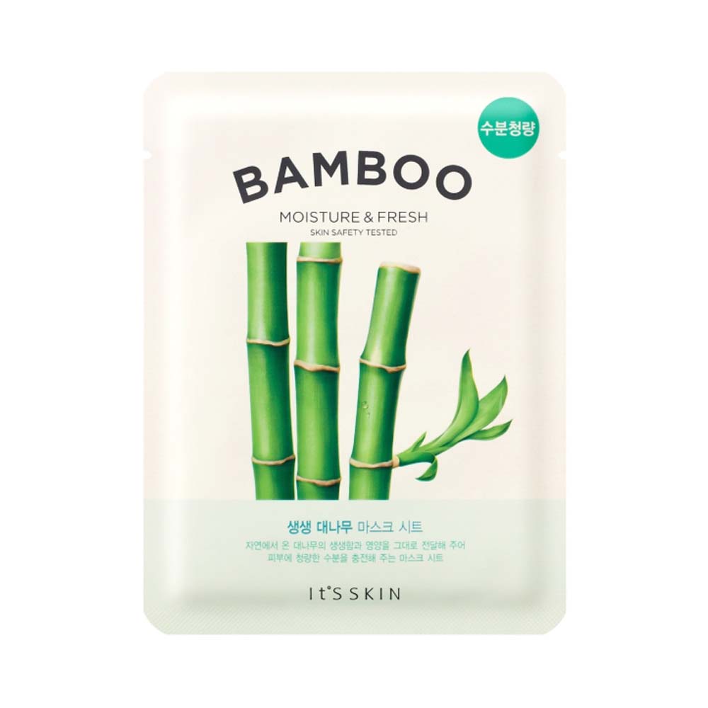 Feuchtigkeitsmaske mit Bambusextrakt, It's Skin Bamboo Mask für strahlende Haut im Tuchformat.