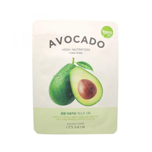 It's Skin Avocado Tuchmaske in frischer Verpackung für intensive Feuchtigkeit bei trockener Haut.