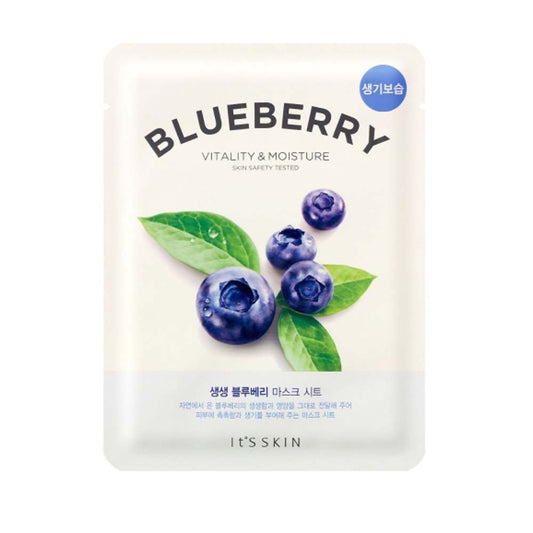 It's Skin Blaubeer Tuchmaske in der Verpackung, ideal für intensive Feuchtigkeitspflege.