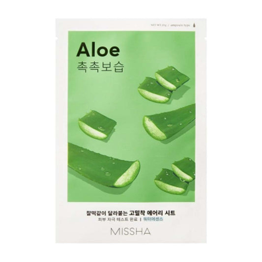 MISSHA Airy Fit Sheet Mask mit Aloe Vera für intensive Feuchtigkeit und strahlende Haut.