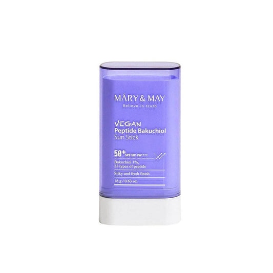 Mary&May Vegan Peptide Bakuchiol Sun Stick SPF50+ in stilvollem Design für optimale Sonnenschutzpflege.