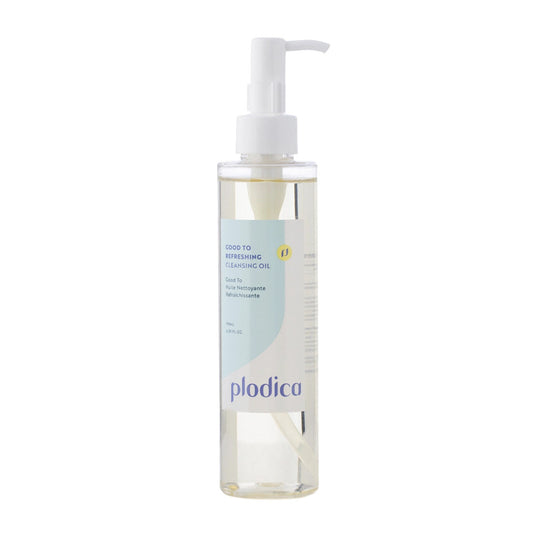 Plodica Good To Refreshing Cleansing Oil in einer eleganten Flasche, ideal für die tägliche Hautpflege.