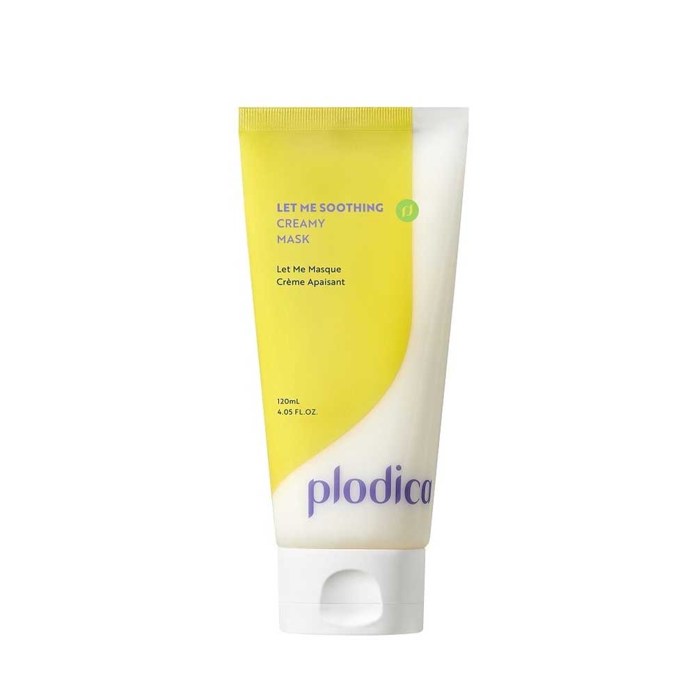Plodica Let Me Soothing Creamy Mask in eleganter Tube für empfindliche Haut und vegane Pflege.