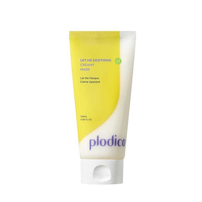 Plodica Let Me Soothing Creamy Mask in eleganter Tube für empfindliche Haut und vegane Pflege.