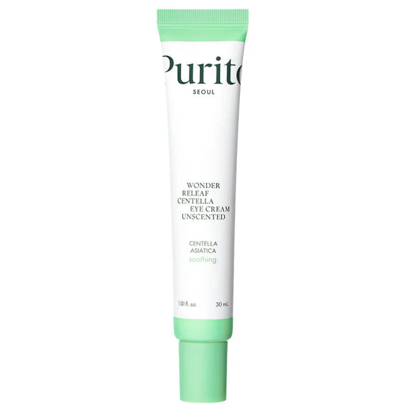 PURITO SEOUL Wonder Releaf Centella Eye Cream 30 ml in einem eleganten Verpackungsdesign für die Pflege empfindlicher Haut.