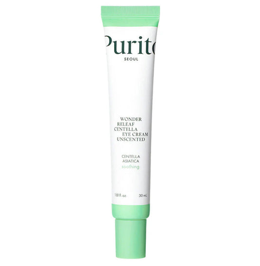 PURITO SEOUL Wonder Releaf Centella Eye Cream 30 ml in einem eleganten Verpackungsdesign für die Pflege empfindlicher Haut.