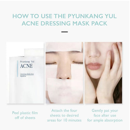 Detailansicht des Pyunkang Yul ACNE Dressing Mask Packs empfiehlt sich für Anti-Akne Anwendung.