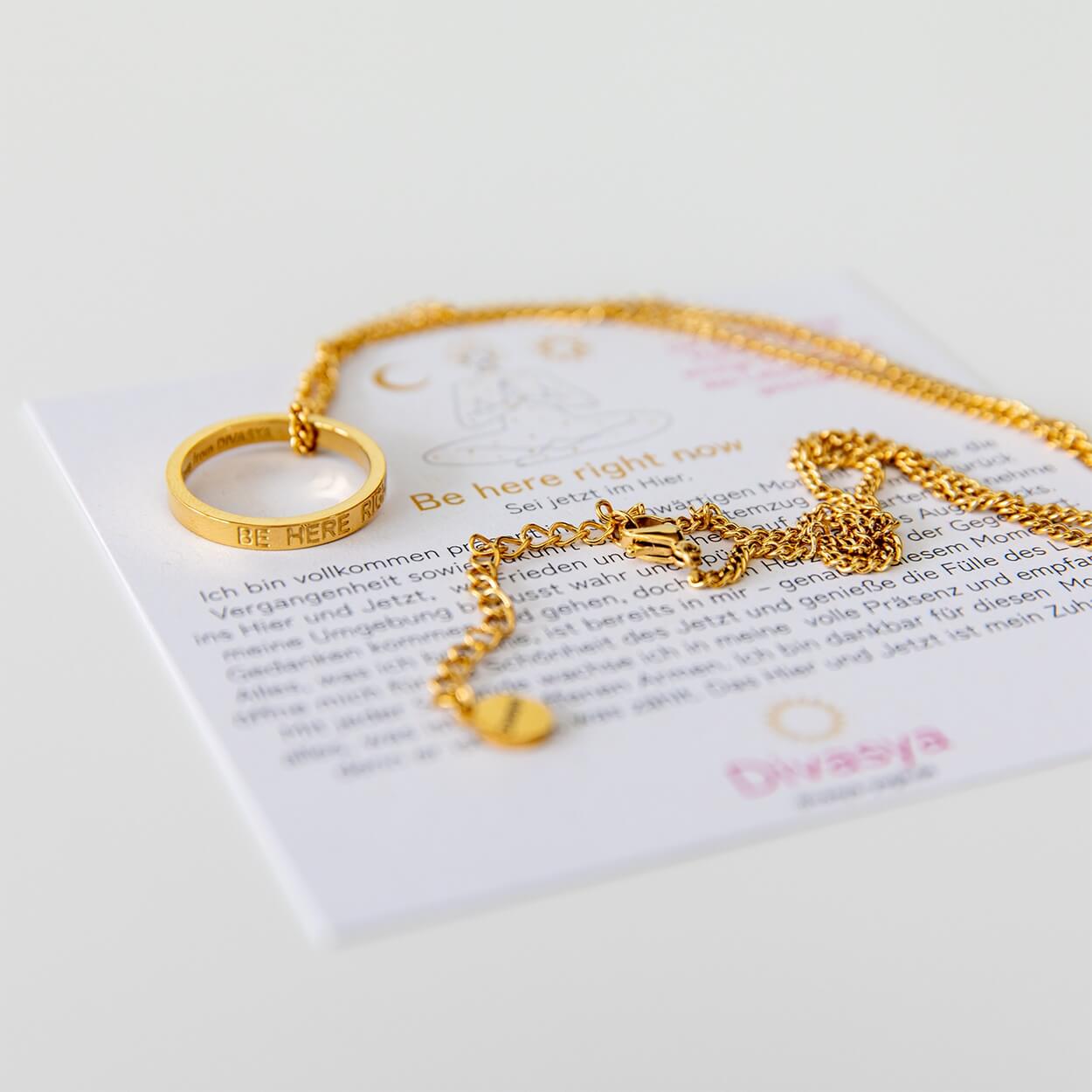 Kette mit Ring | vergoldet | Be here right now