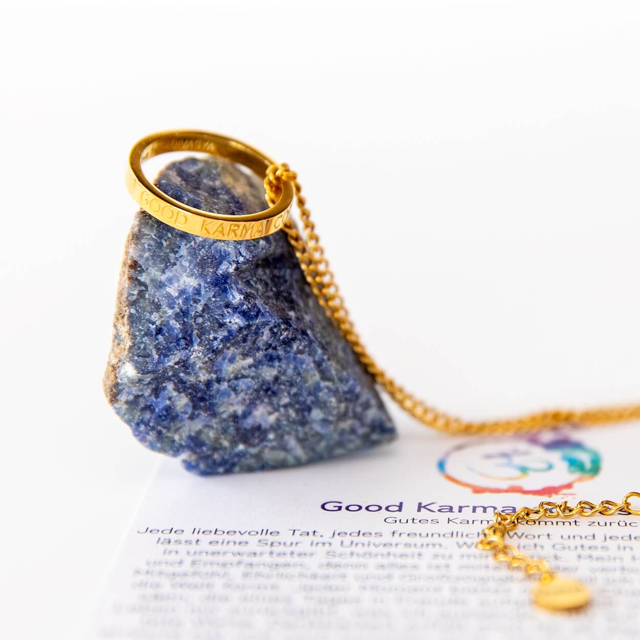 Kette mit Ring | vergoldet | Good Karma comes back