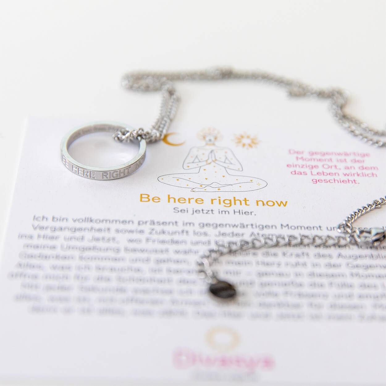 Kette mit Ring | silber | Be here right now