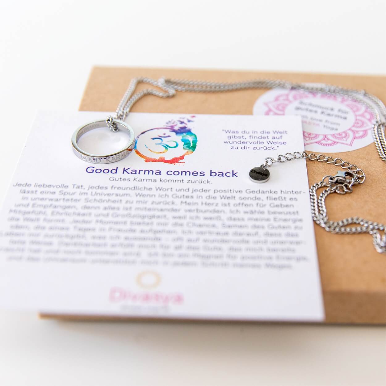 Kette mit Ring | silber | Good Karma comes back