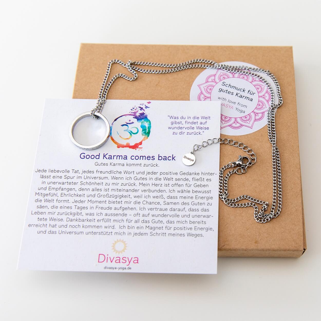 Kette mit Ring | silber | Good Karma comes back