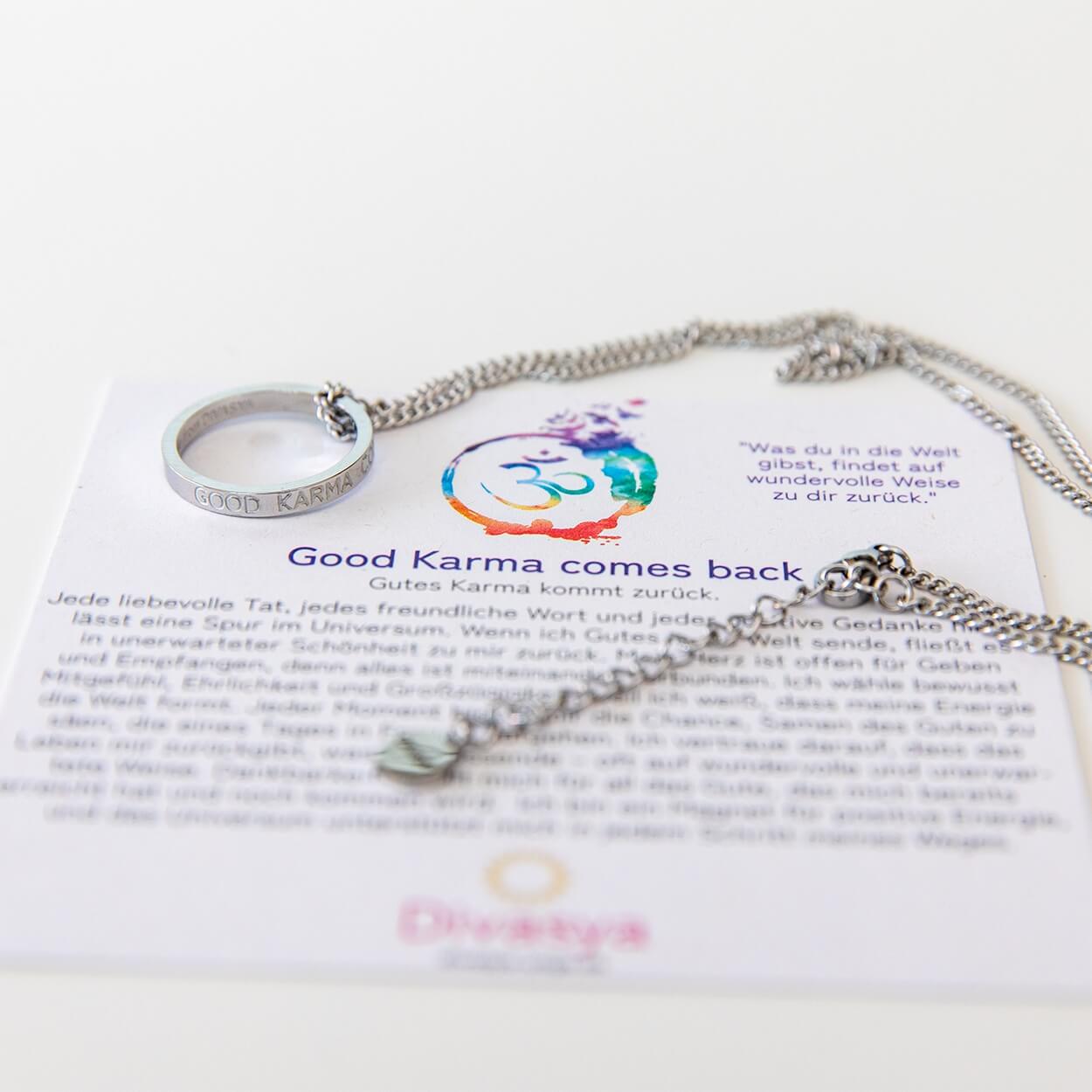 Kette mit Ring | silber | Good Karma comes back