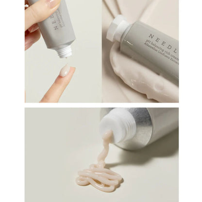 Nahaufnahme der NEEDLY Rich Cream, zeigt die cremige Textur, perfekt zur Stärkung der Hautbarriere.