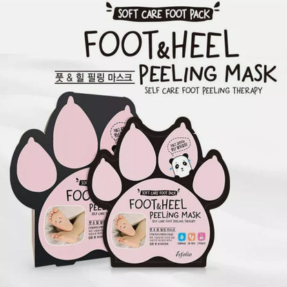 Verpackung der Esfolio Peelingmaske für Füße, ideal für samtweiche Haut.