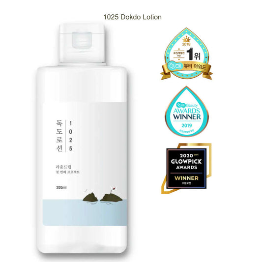 Round Lab 1025 Dokdo Lotion 200 ml für intensive Feuchtigkeitspflege mit Hyaluronsäure.