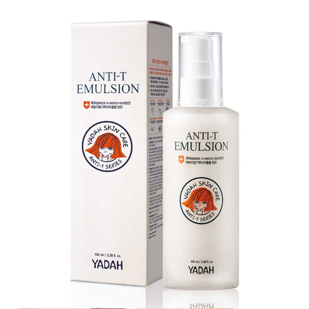 Yadah Anti Trouble Emulsion in der 100 ml Flasche, ideal für Akne-Hautpflege mit beruhigenden Inhaltsstoffen.
