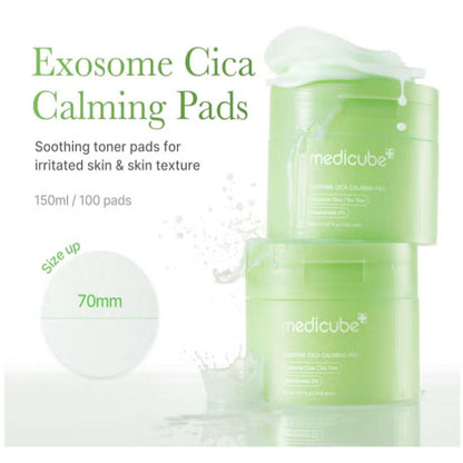 Detailansicht der Medicube Cica Pads Verpackung, die sanfte Hautpflege mit Centella Asiatica bietet.