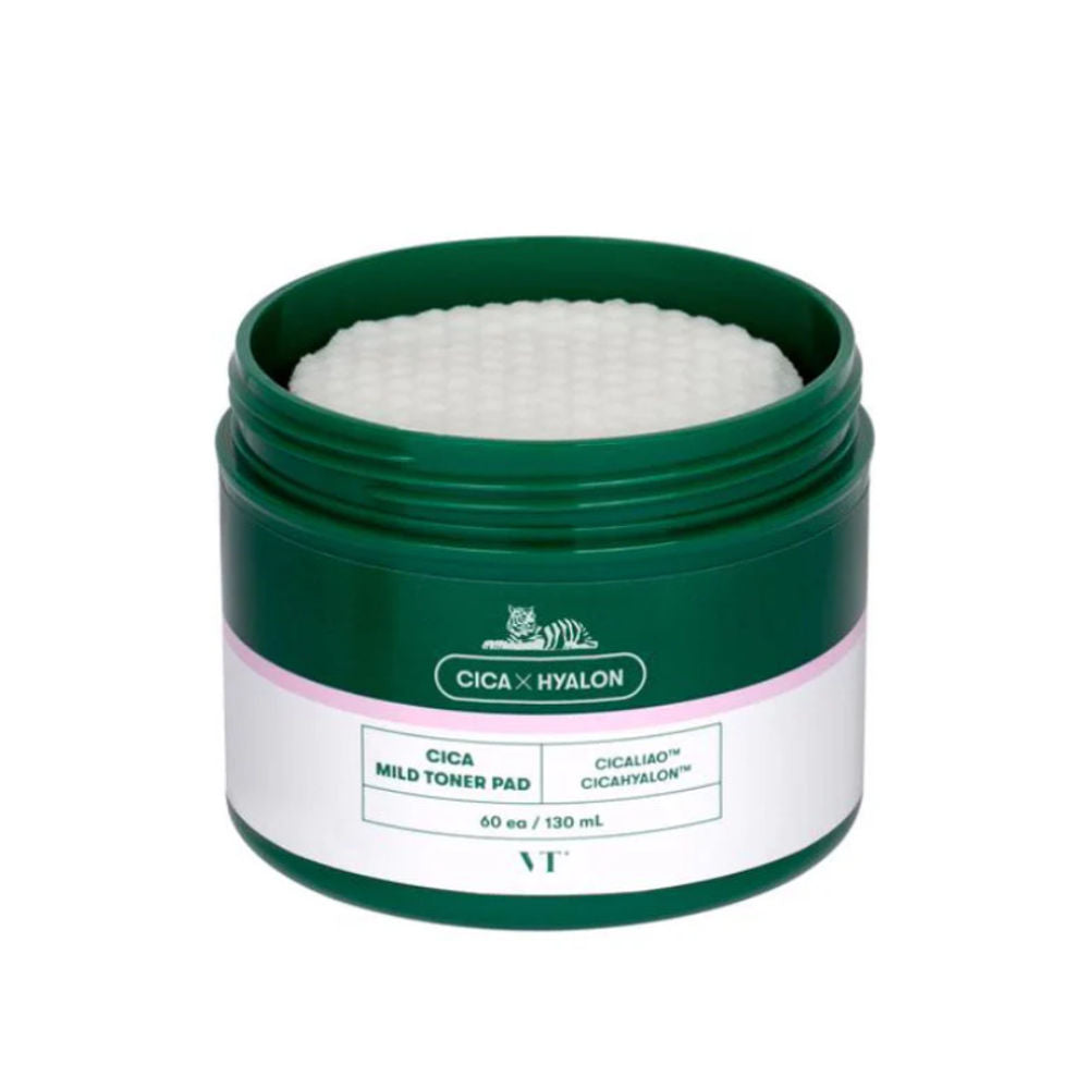 Detailaufnahme der VT Cosmetics Cica Mild Toner Pads, ideal für die tägliche Hautpflege.