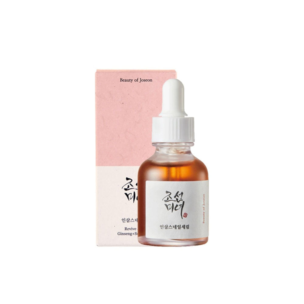 Detailansicht der Verpackung des Ginseng Serums von Beauty of Joseon mit Anwendungshinweisen für optimale Hautpflege.