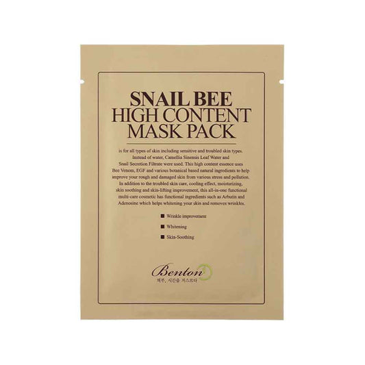 Snail Bee High Content Mask Pack von Benton für feuchtigkeitsspendende Hautpflege und intensive Maskenpflege.