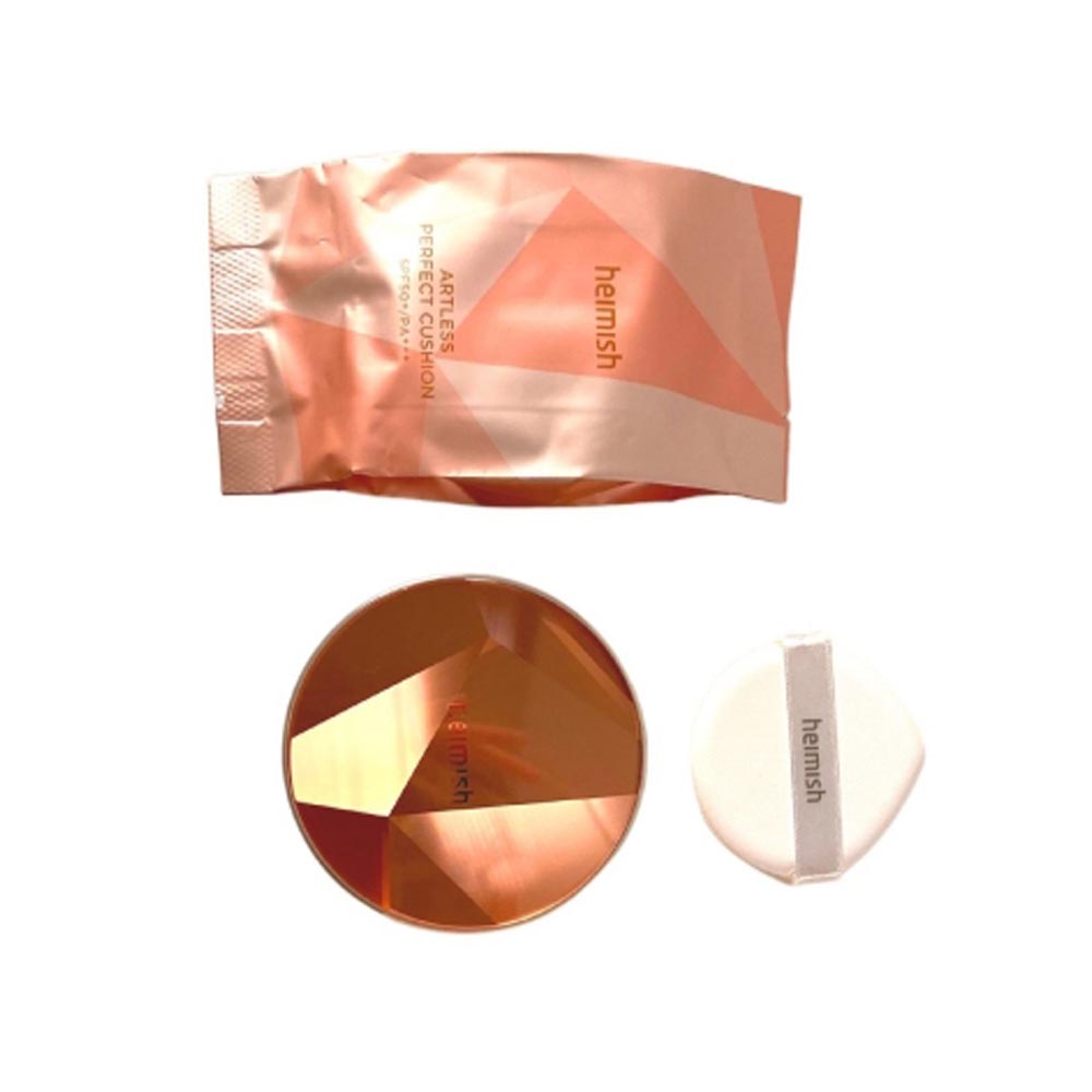 Verpackung des Heimish Cushions SPF50+, perfekte Textur für Make-up und UV-Schutz, optimal für koreanische Kosmetikliebhaber.