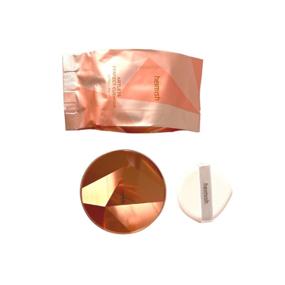 Detailansicht der Heimish Cushion Verpackung mit Anti-Aging Formulierung und Sonnencreme-Schutz.