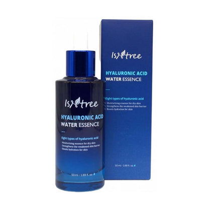 Detailansicht der Isntree Hyaluronic Acid Water Essence, betont die feuchtigkeitsspendende Textur und koreanische Kosmetik Vorteile.