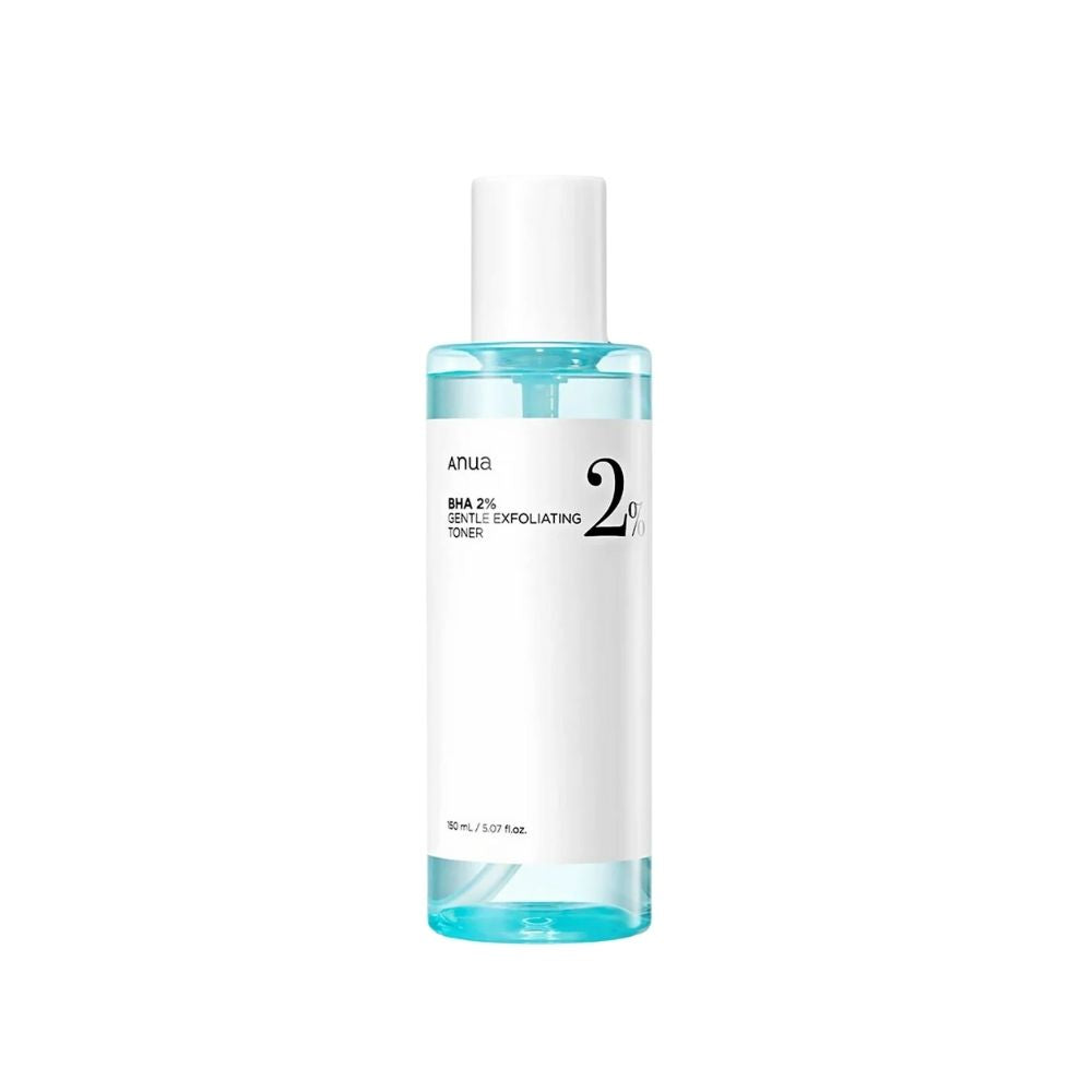 Anua BHA 2% Toner in einer eleganten Flasche, ideal für sanfte Hautpflege und Akne Behandlung.