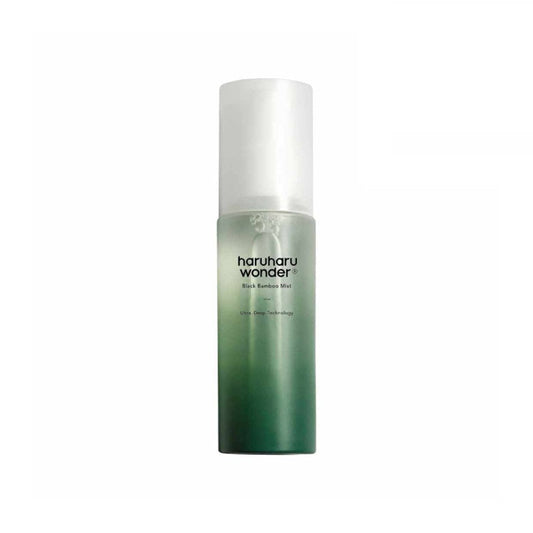 HaruHaru Wonder Black Bamboo Mist 80 ml, feuchtigkeitsspendendes Gesichtsspray in elegantem Flakon.