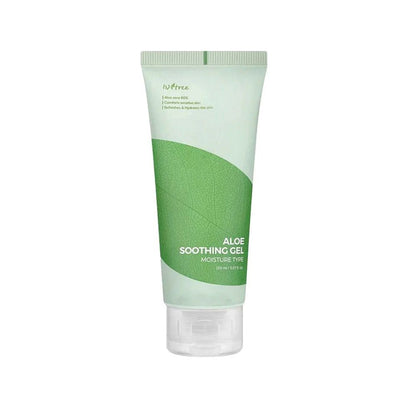 Isntree Aloe Soothing Gel in einer eleganten Verpackung, ideal für feuchtigkeitsspendende Gesichtspflege bei sensibler Haut.
