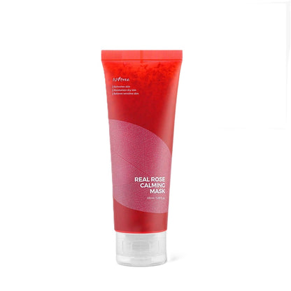 Isntree Real Rose Calming Mask in einer eleganten Verpackung, ideal für empfindliche Haut und intensive Feuchtigkeit.