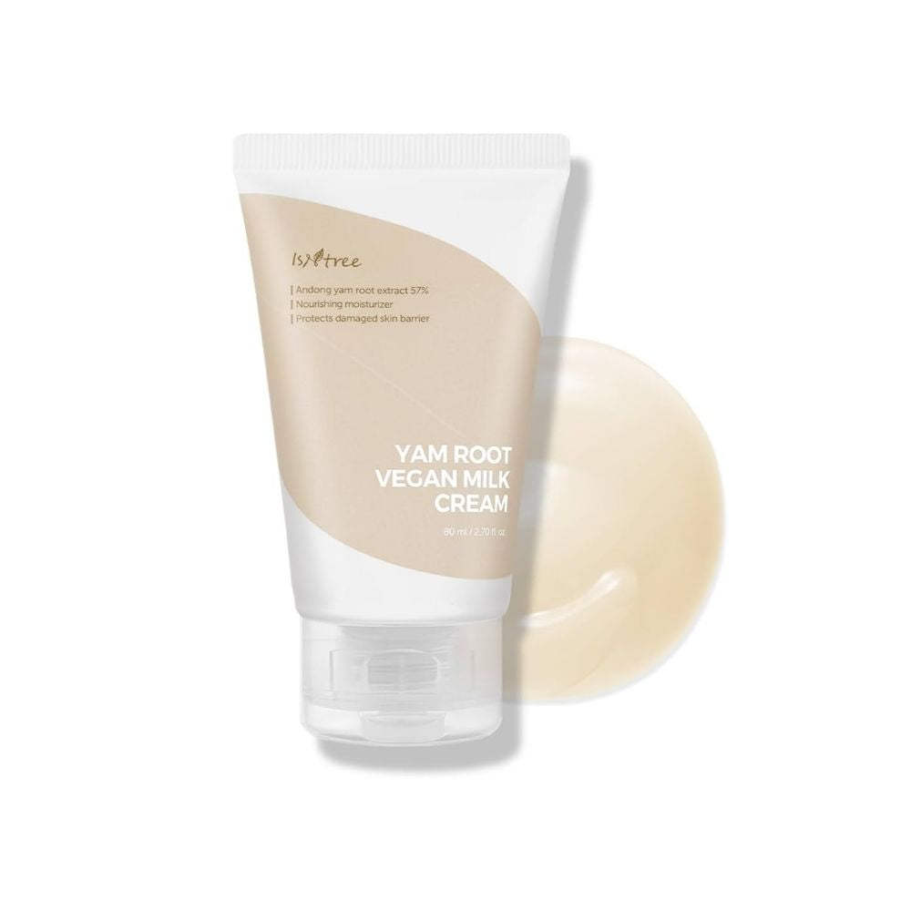 Detailaufnahme der Isntree Yam Root Cream zeigt die cremige Textur für intensive Feuchtigkeit.