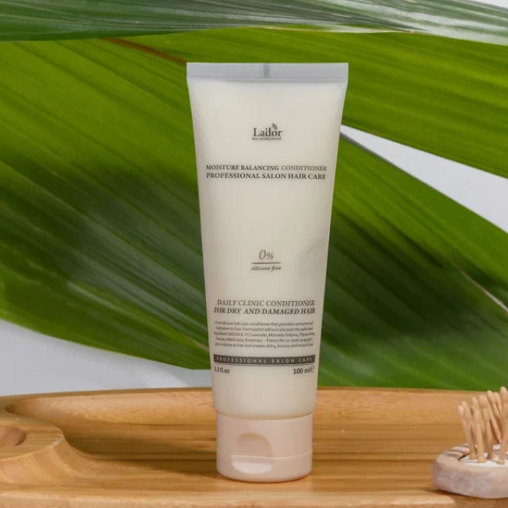 Detailansicht der LADOR Conditioner Tube, perfekt zur täglichen Anwendung für gesundes, glänzendes Haar.