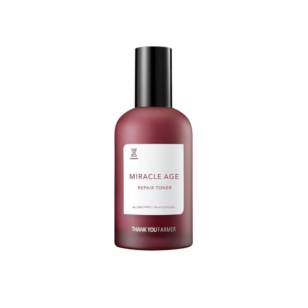 Thank You Farmer Miracle Age Repair Toner in eleganter Flasche, ideal gegen Hautalterung.