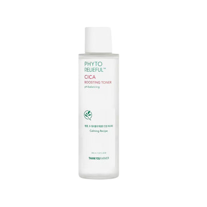 Thank You Farmer Phyto Relieful Cica Boosting Toner in einer eleganten Flasche für empfindliche Haut.