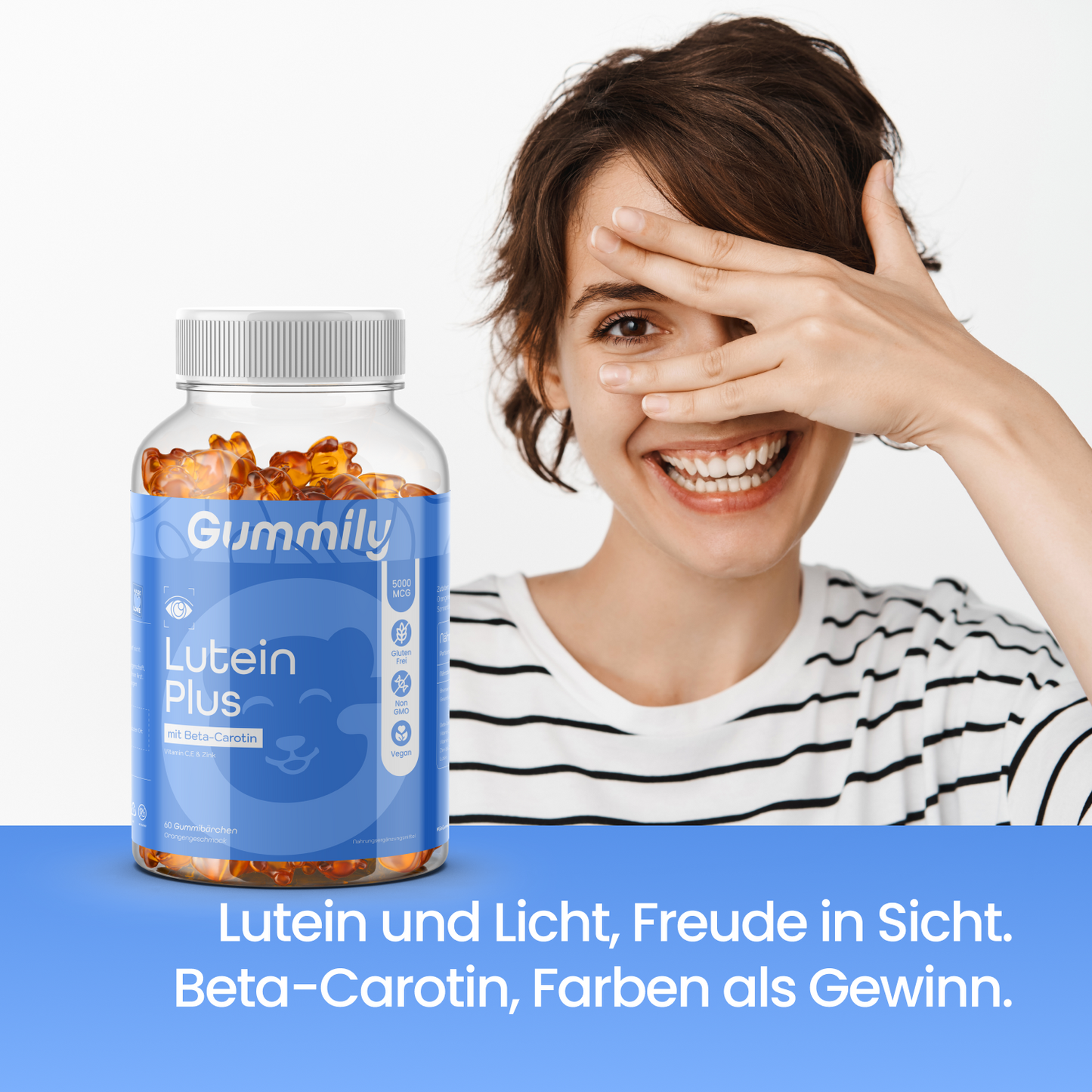Lutein Gummibärchen mit Vitamin C, E & Zink – Orange