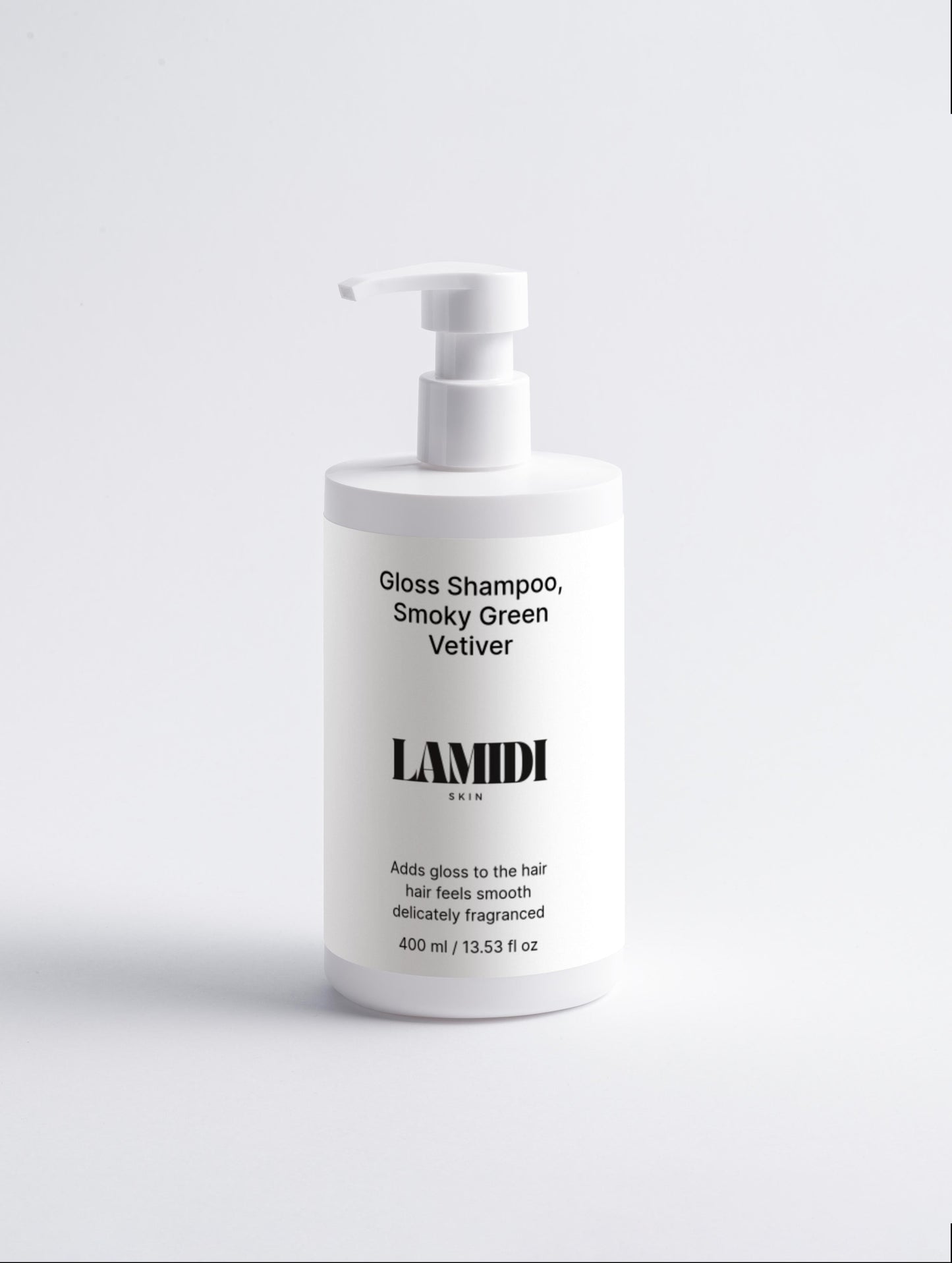 Gloss Shampoo in Smoky Green Vetiver Flasche – natürliche Haarpflege von ekovita und Lamidibeauty.