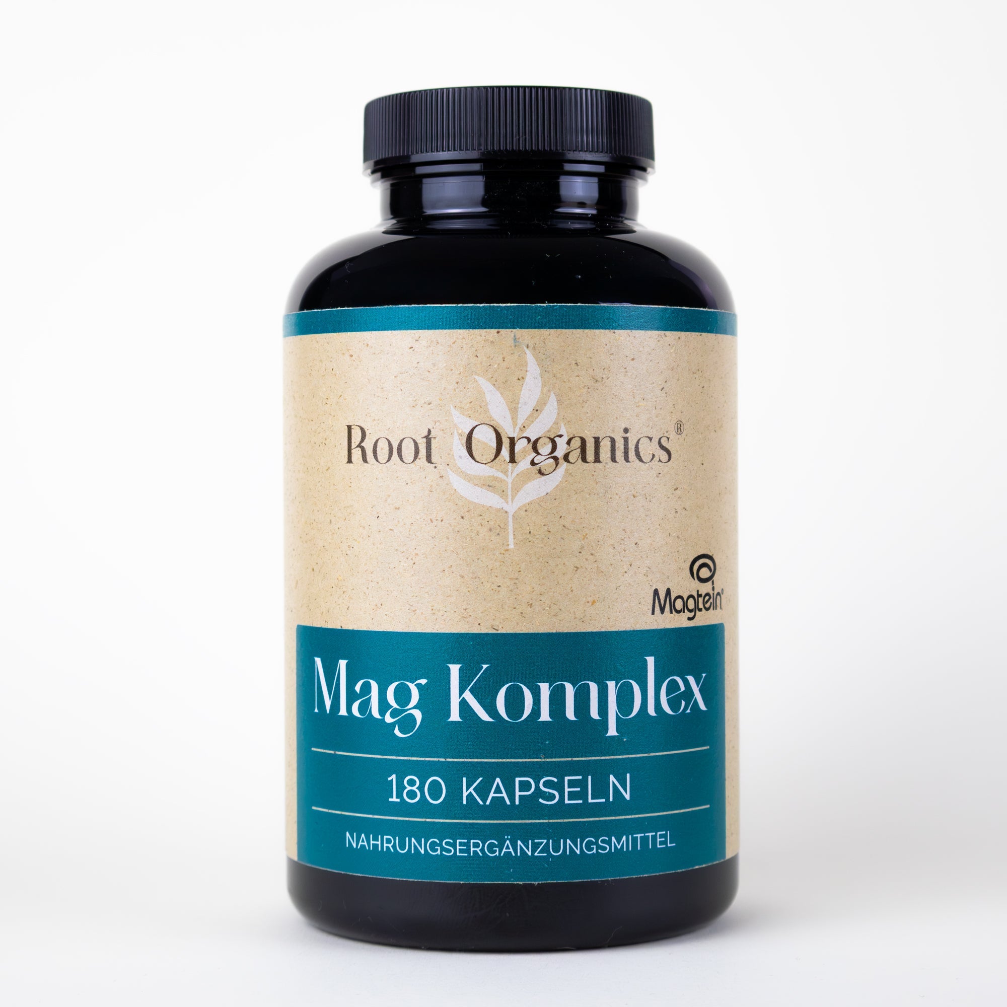 Mag Komplex Kapseln mit Magtein® von Root Organics® für optimale Magnesiumversorgung.