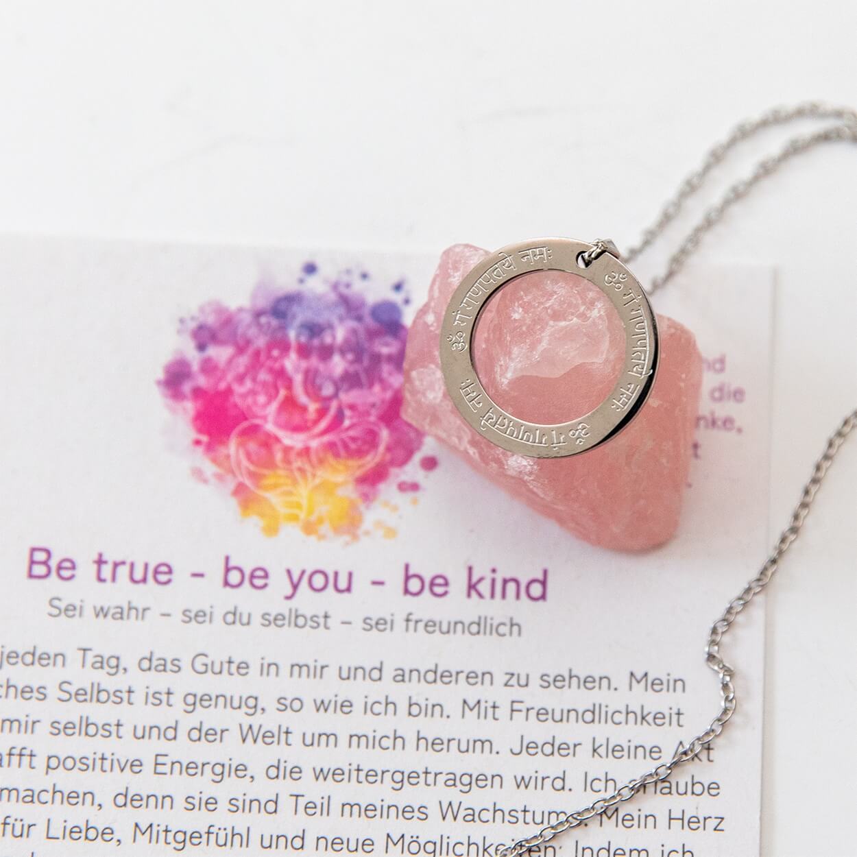 Spirituelle Kette | vergoldet & silber | Ganesha Mantra Gravur