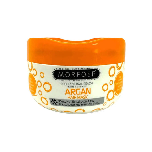 Hochwertige Morfose Argan Haarmaske in eleganter Verpackung für intensive Haarpflege.