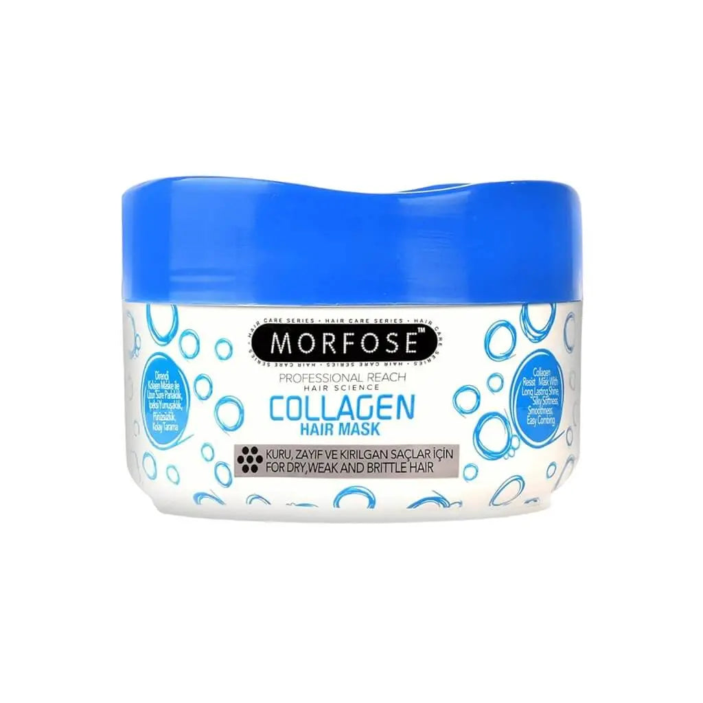 Morfose Collagen Haarmaske für geschmeidiges und gesundes Haar in ansprechender Verpackung.