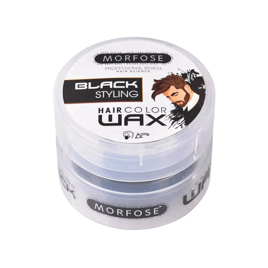 Morfose Color Haar Wax in schwarz, ideal für kreatives Haarstyling und strahlende Looks.