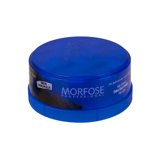 Morfose Extra Aqua Wax No.3 in blauer Verpackung, ideal für starkes Haarstyling und glänzendes Haar.