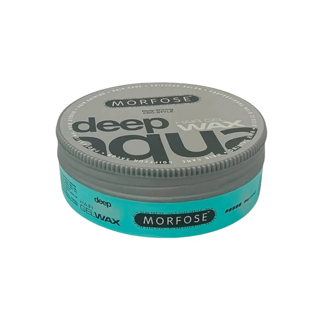 Morfose Haarwachs Deep Aqua in eleganter Dose für glänzendes Haar und perfekten Halt.