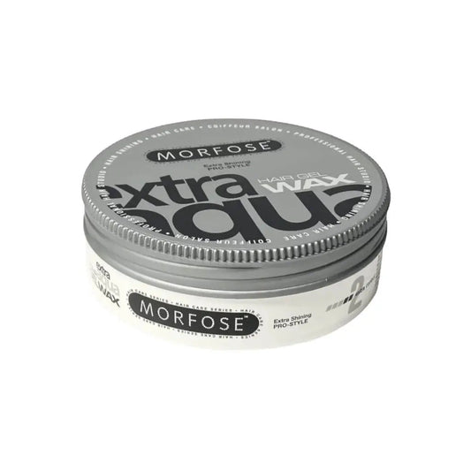Morfose Haarwachs Extra Aqua 175 ml in eleganter Verpackung für glänzendes Haarstyling.